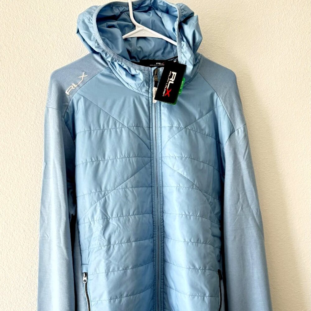 RLX Ralph Lauren Performance Golf Hybrid Zip Hoodie Jacket Blue XL NWT